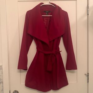 Maroon Forever 21 wrap coat